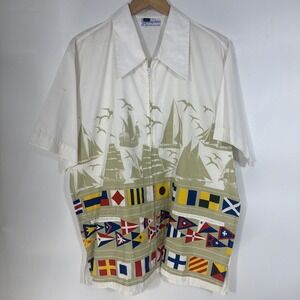 The Bagshaws of St Lucia Vtg Boat Nautical Maritime Men's Shirt Size XL‎